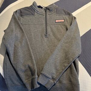 Vineyard Vines Men's Charcoal and Navy Zip-Up Sweater